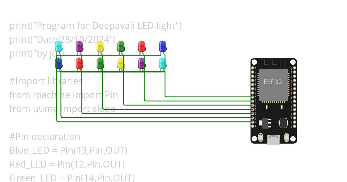 deepavali blinking LED simulation