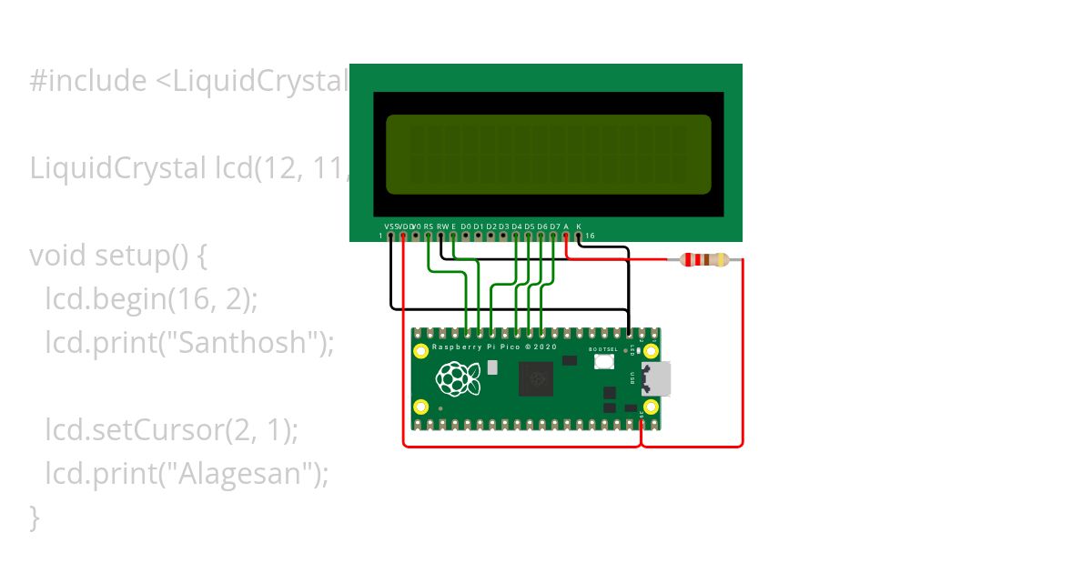 Raspberry PI LCD Scrolling  simulation