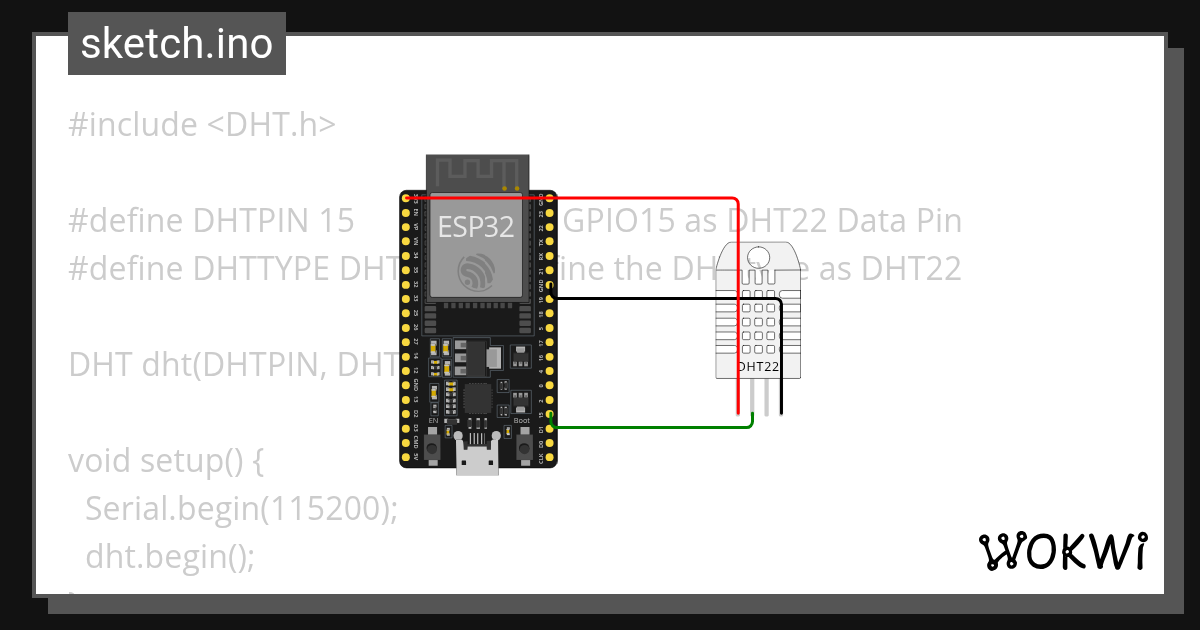 DHT Sensor - Wokwi ESP32, STM32, Arduino Simulator