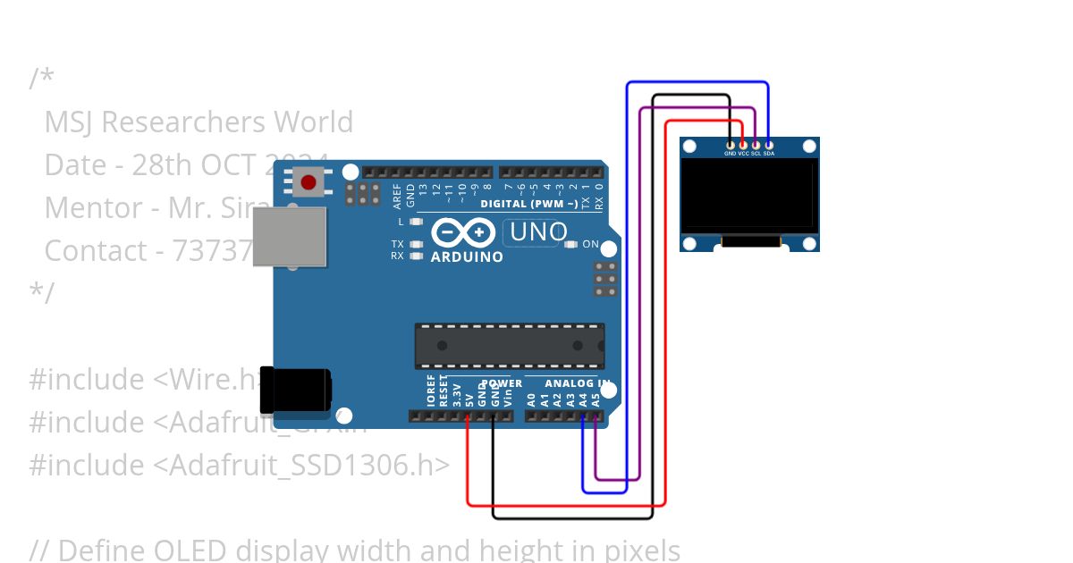 Task 9 Display Text on OLED simulation