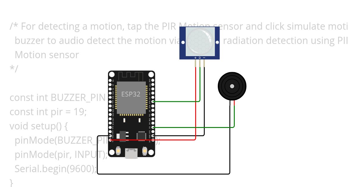 Home Security (PIR Motion Sensor) simulation