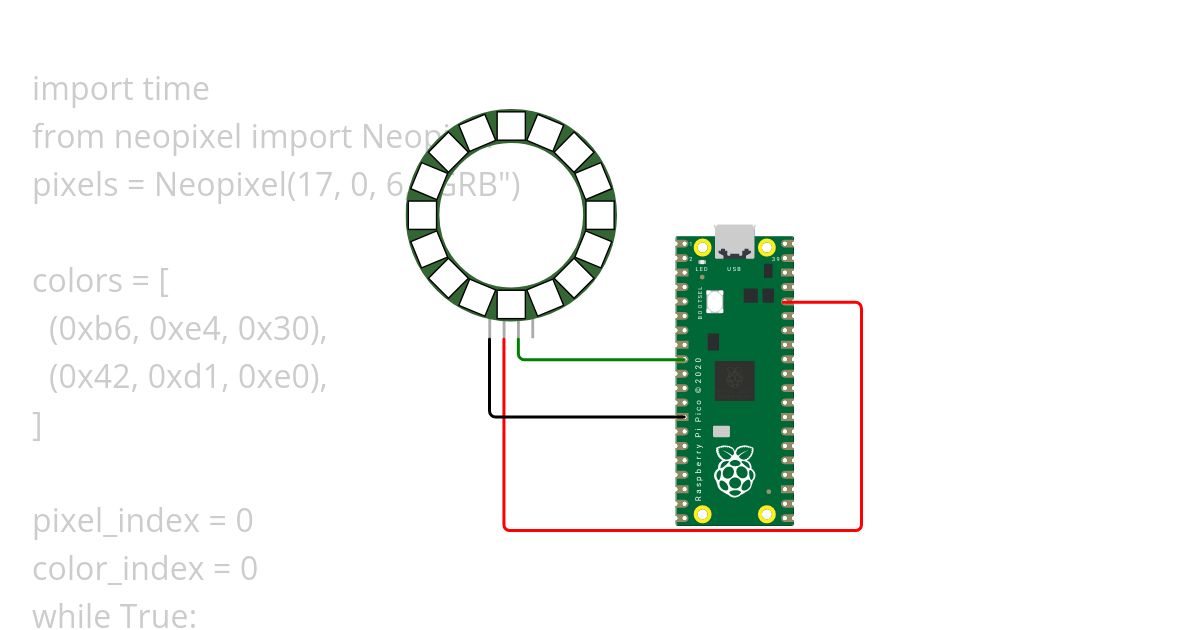 Pi Pico MicroPython NeoPixels Template Copy simulation