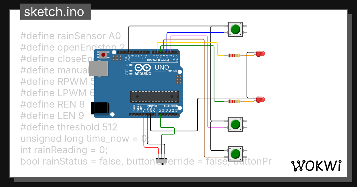 Automatic Cloth Hanger - Wokwi ESP32, STM32, Arduino Simulator