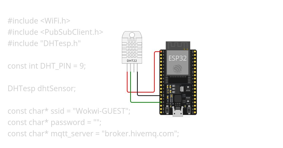 esp32 mqtt dht simulation