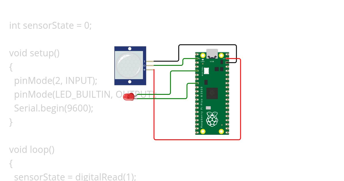 pir + led  simulation