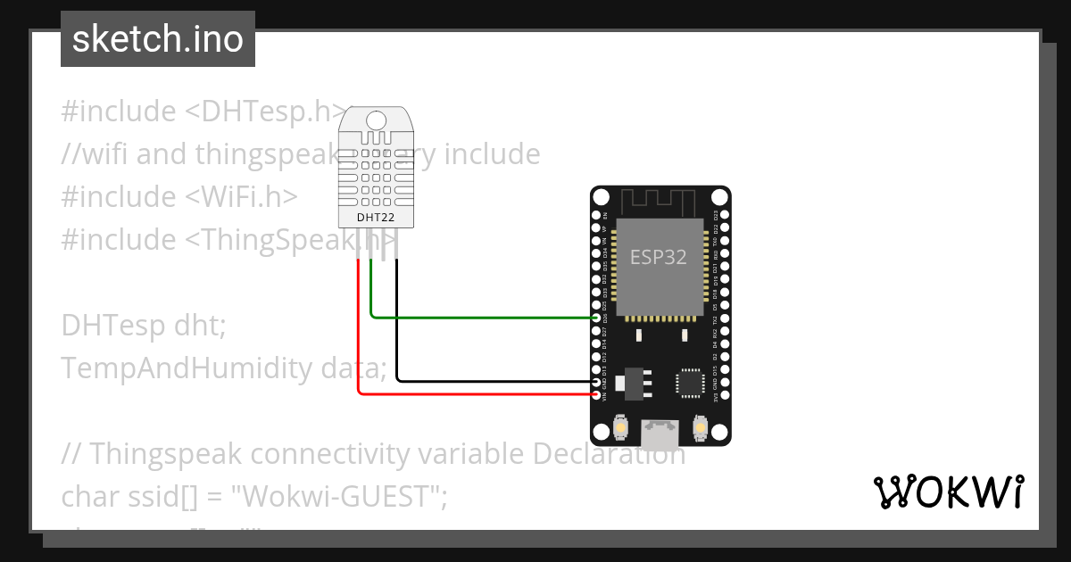 DHT22 Temperature and Humidity sensor - Wokwi ESP32, STM32, Arduino ...