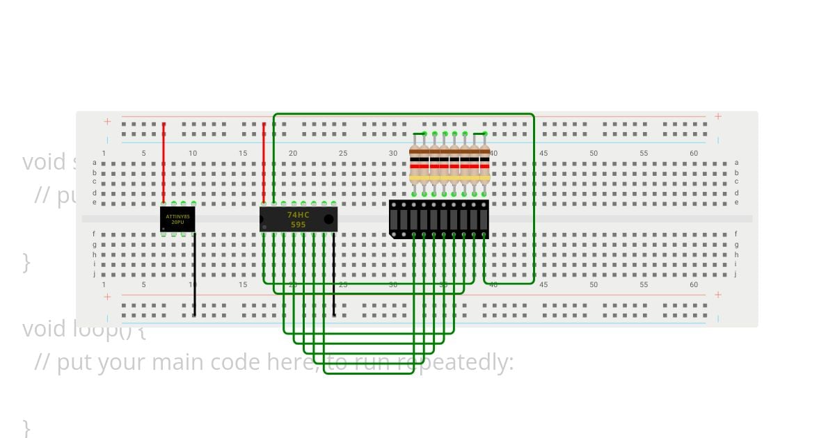 ATTINY85 and Single Array simulation