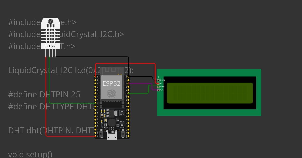 ESP32 temp, humi lcd