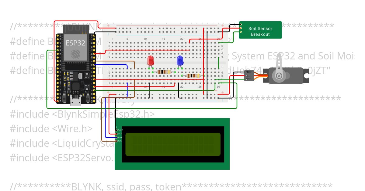 Sistem Penyiraman Mandiri Dengan ESP32 dan Sensor Kelembaban Tanah simulation