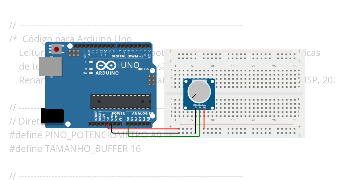 Potenciometro Arduino UNO - Estatística Renan - Estudantes simulation