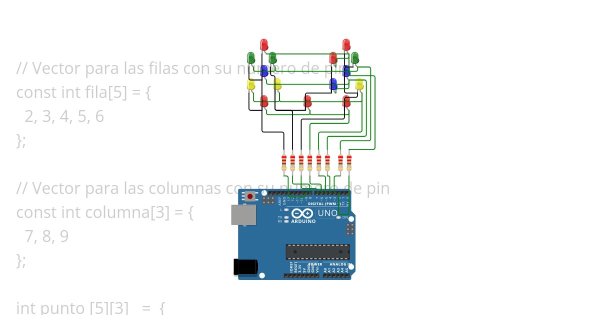 7 sgmentos como matriz arduino simulation