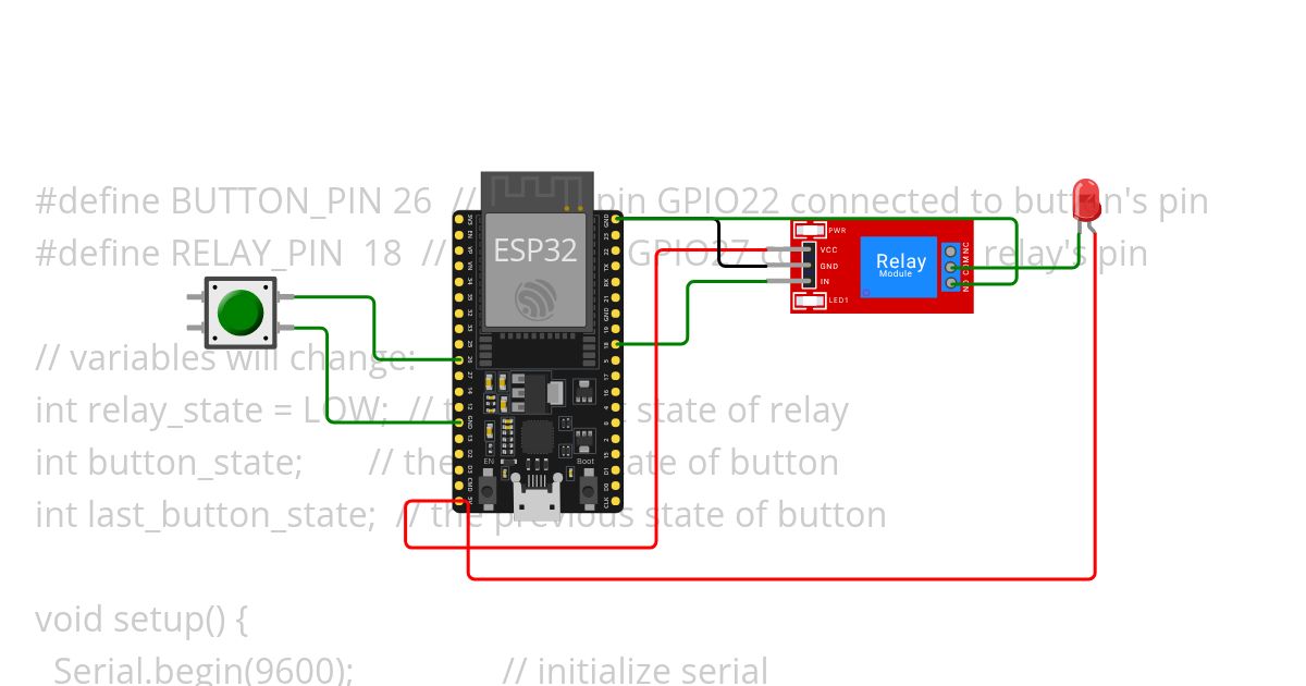 Relay+Push button simulation