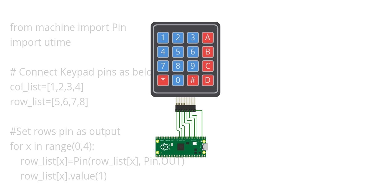 Read KeyPad for RP2040 (PICO) Copy simulation