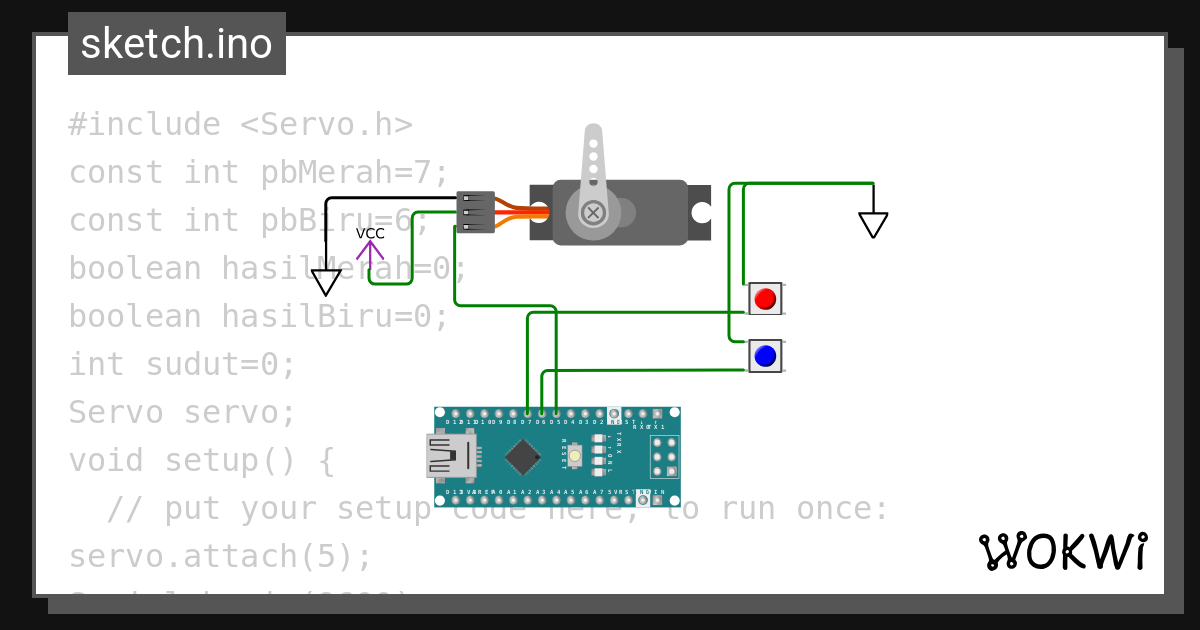 Belajar 9 servo button if void edit wokwi esp32 stm32 arduino simulator