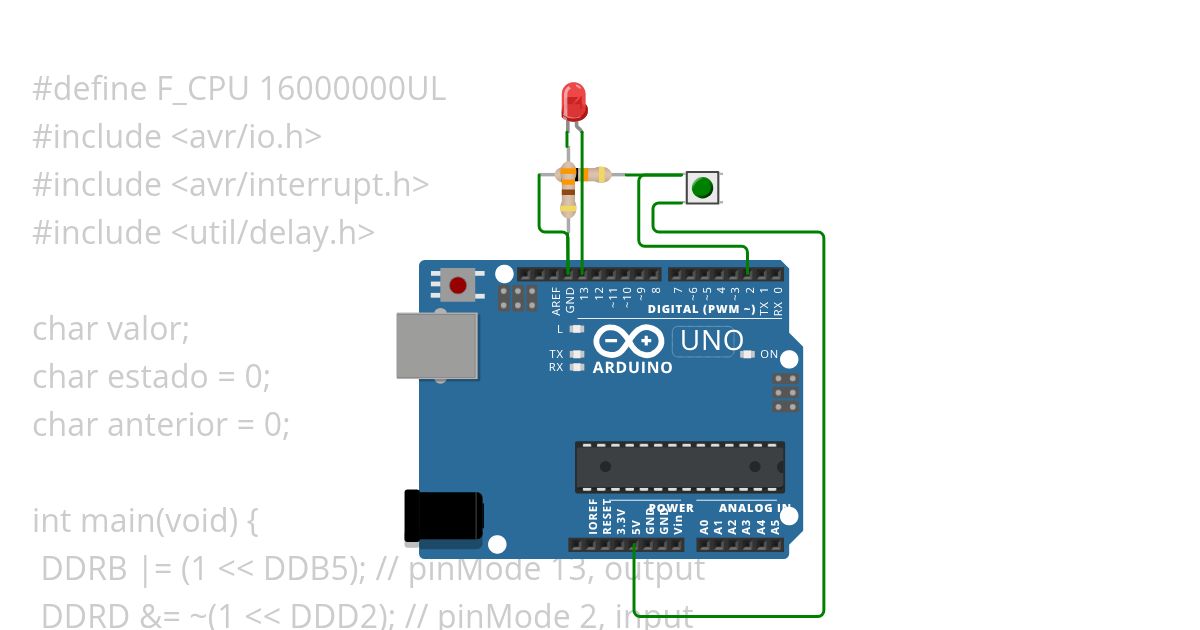 Botão Led simulation