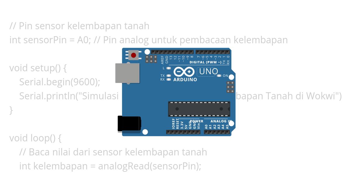 Simulasi Pembacaan Sensor Kelembapan Tanah simulation