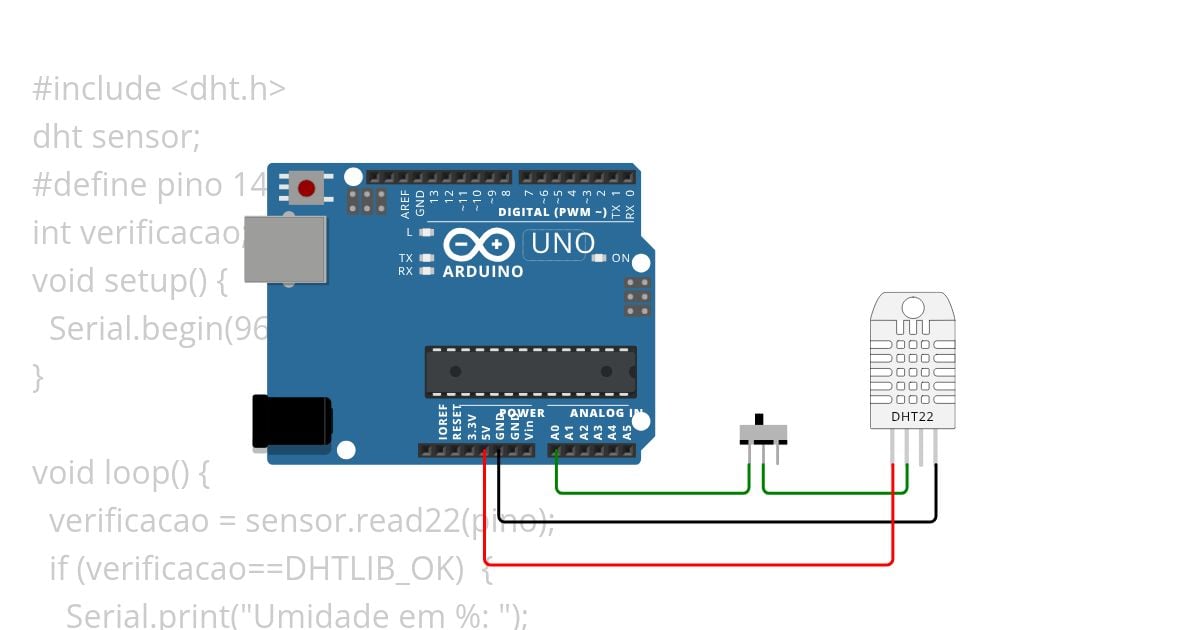 Framework Arduino II: Aula 04 Sensores de temperatura e umidade (DHT) simulation