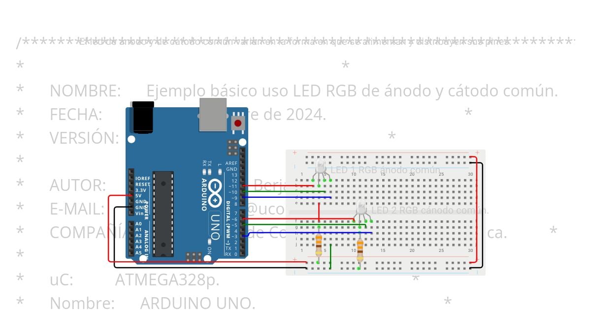 Arduino UNO - RGB 🔴🟢🔵 simulation