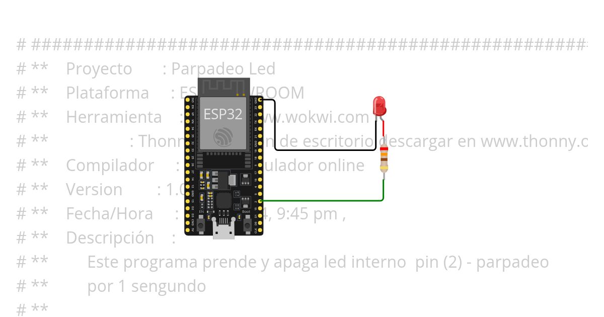 100 Hola Led Micropython simulation