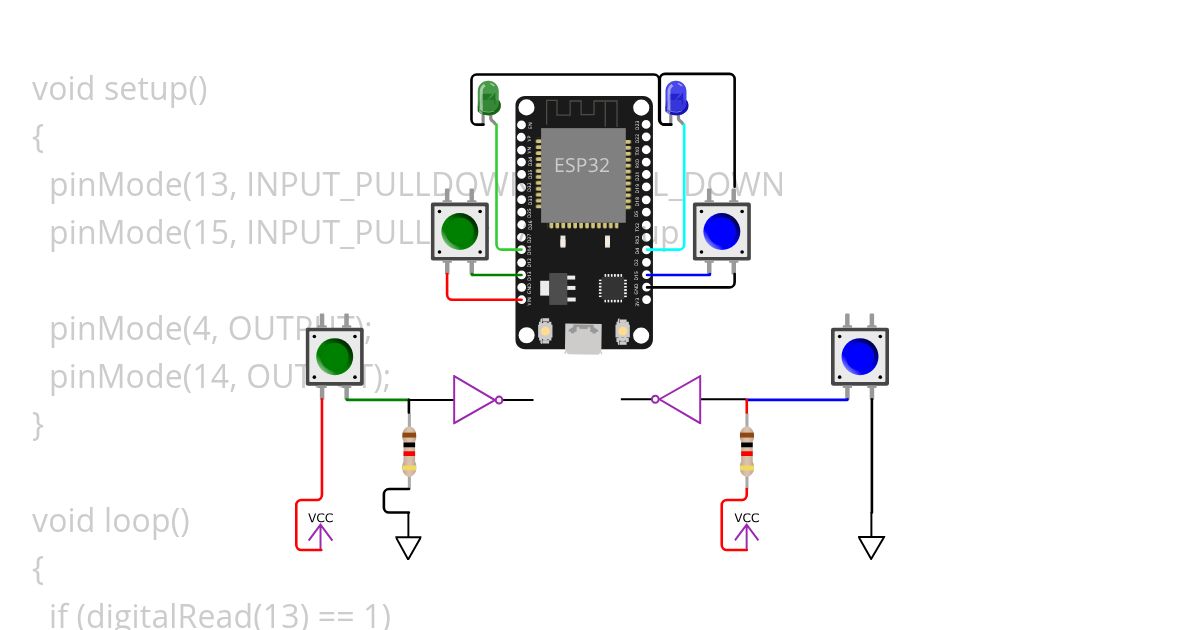 botão - builtin Esp32 PULL_s simulation