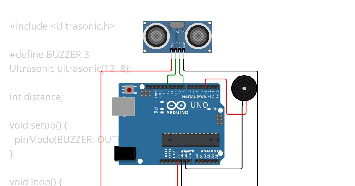 Ultrasonic Buzzer 2 simulation