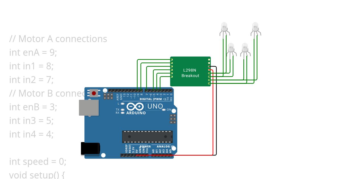 2 dc motors - L298n Copy simulation