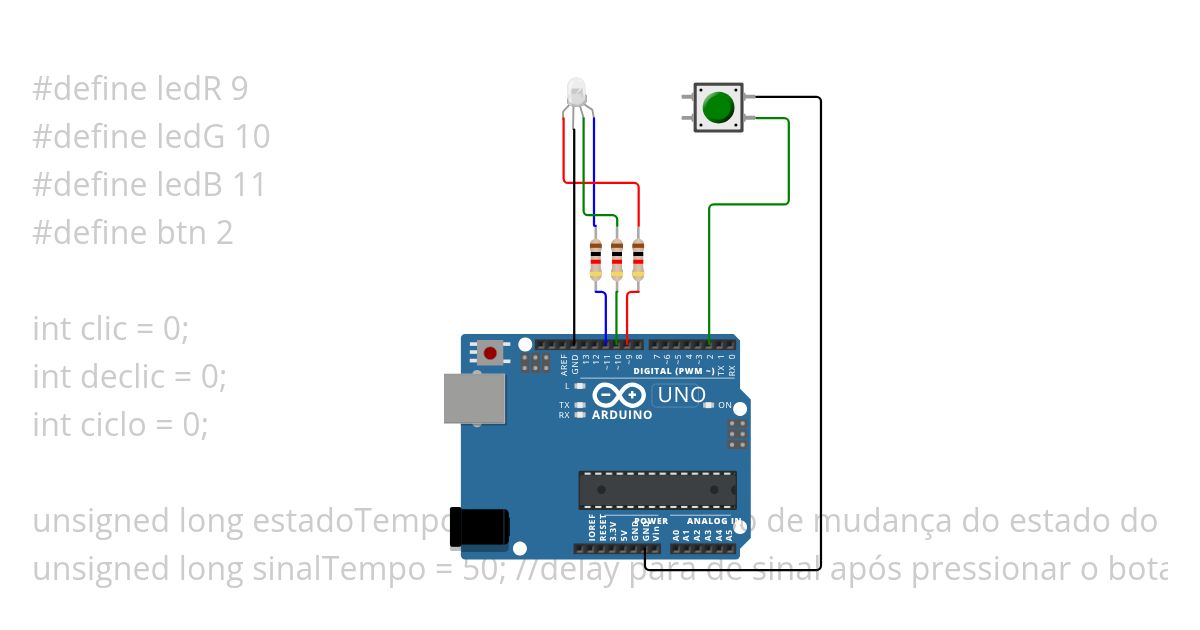 RGB Led com chave simulation