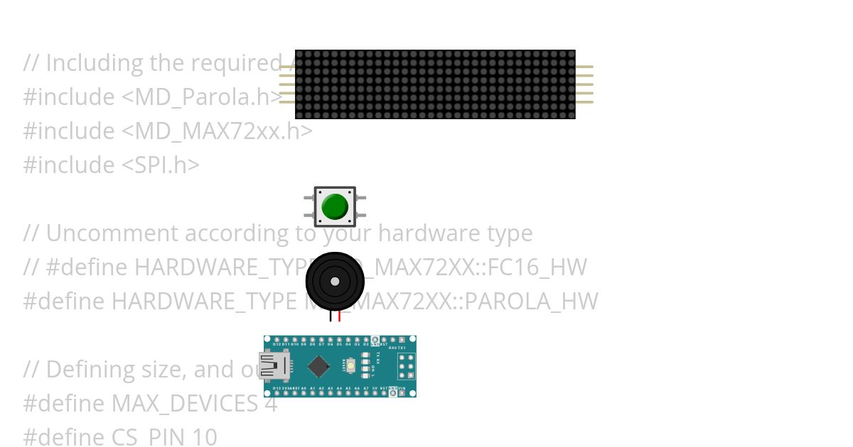 Dot Matrix LED MAX7219 simulation