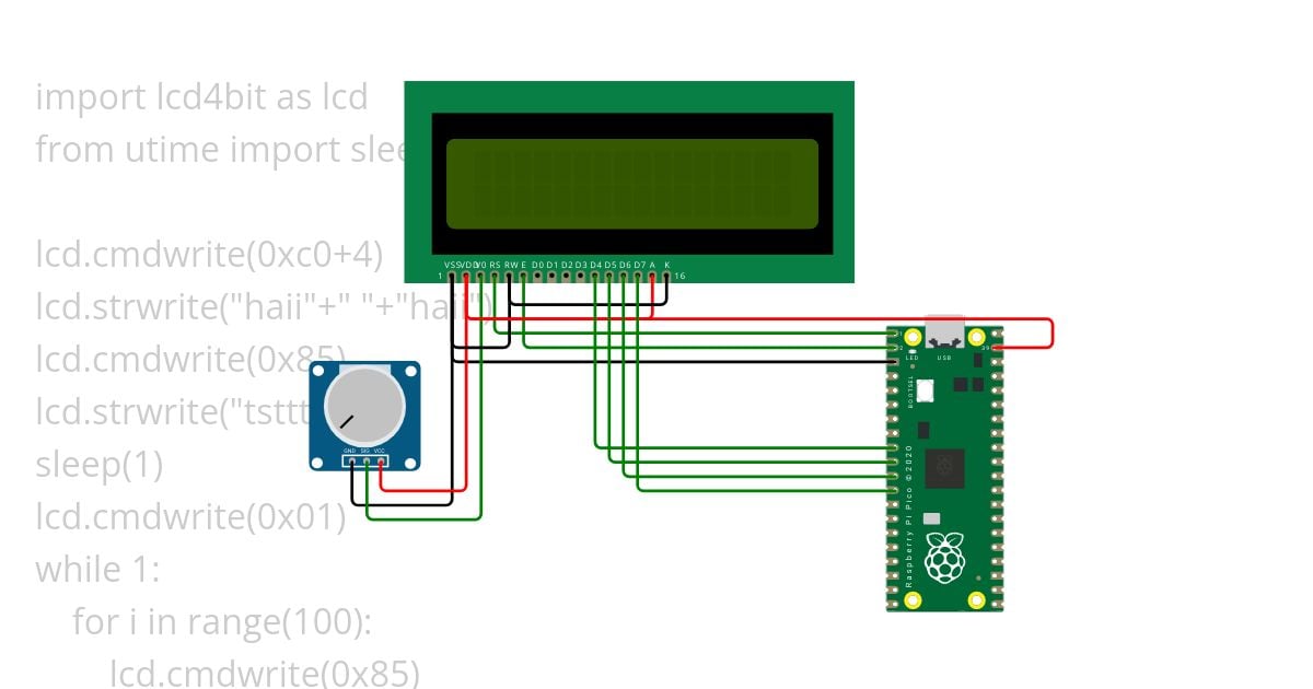 lcd i2c intro class  simulation