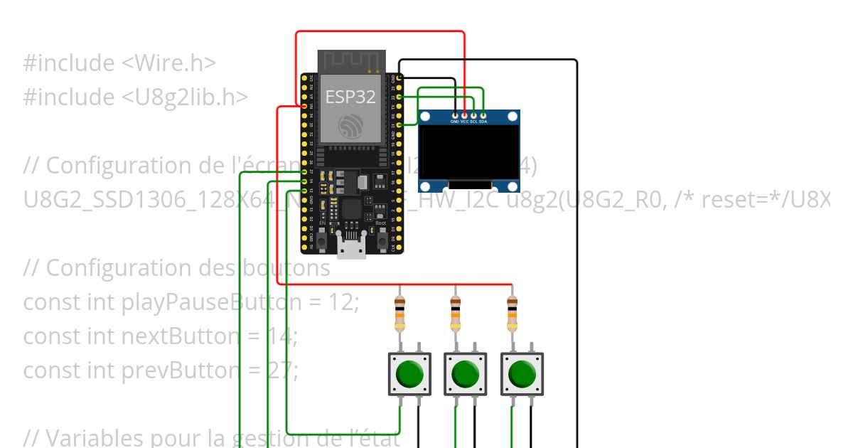 mp3 player simulation with buton and lopaka simulation