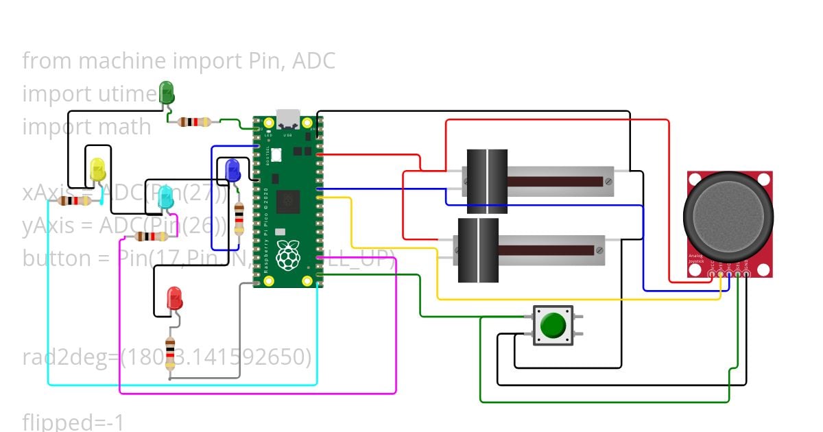 RPie Pico Potns + LEDs simulation