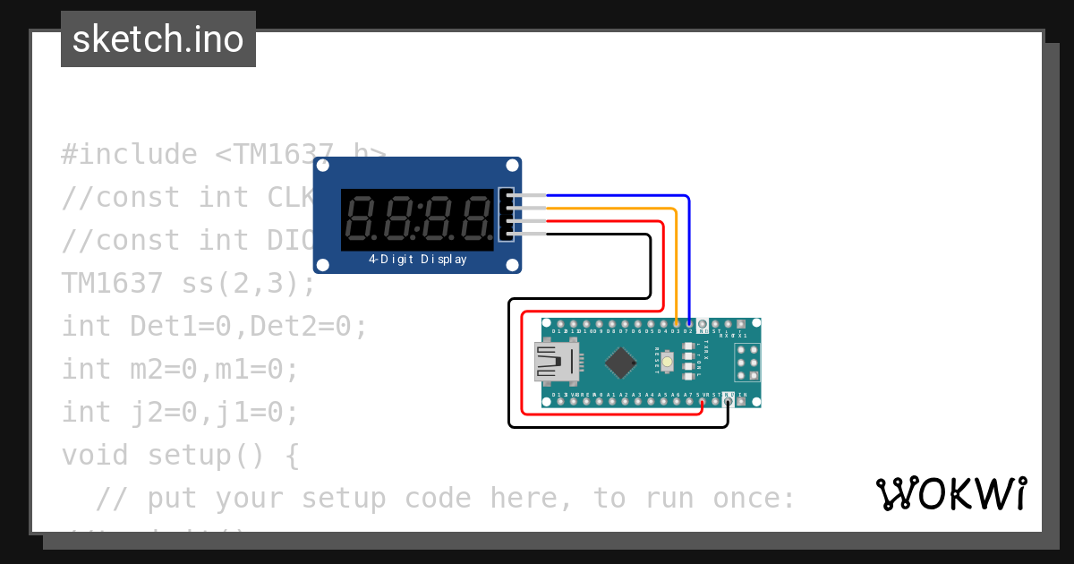 7 segment I2C - Wokwi ESP32, STM32, Arduino Simulator