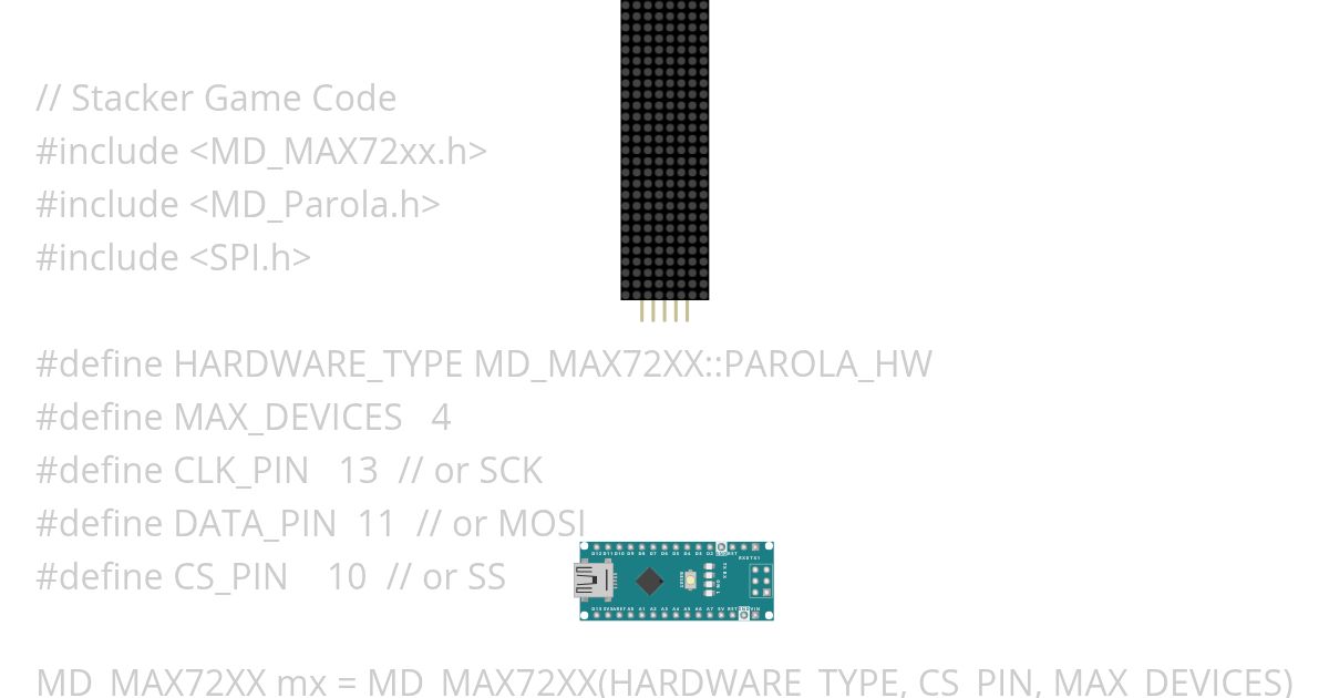 MATRIX MAX 7219 (text) simulation