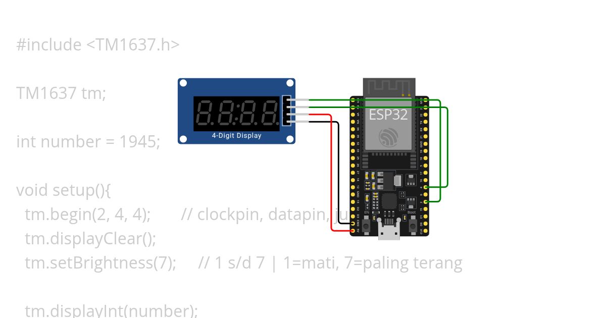 Menampilkan angka pada 4 digit 7 segment simulation