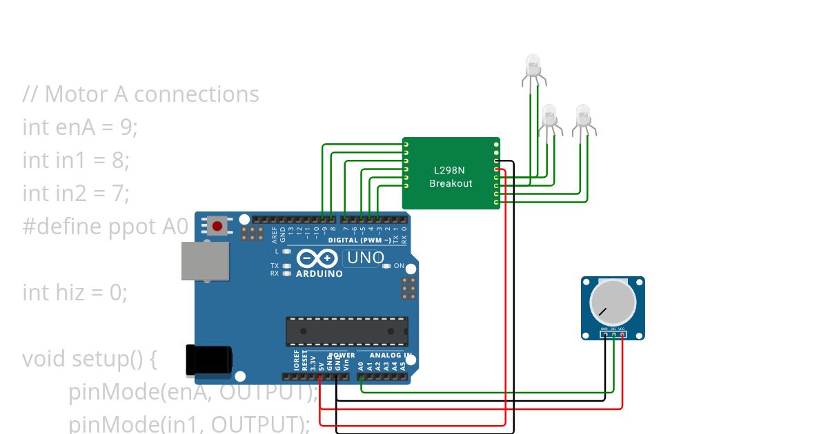 1 dc motors - L298n simulation
