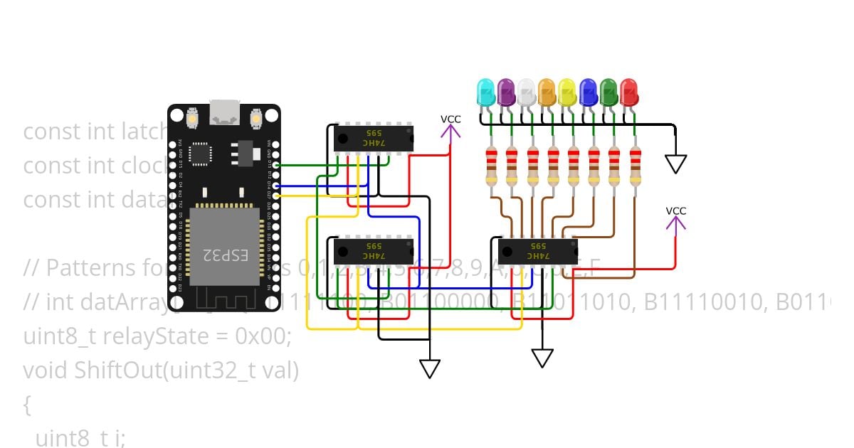 74HC595 esp32 _7seg Copy simulation