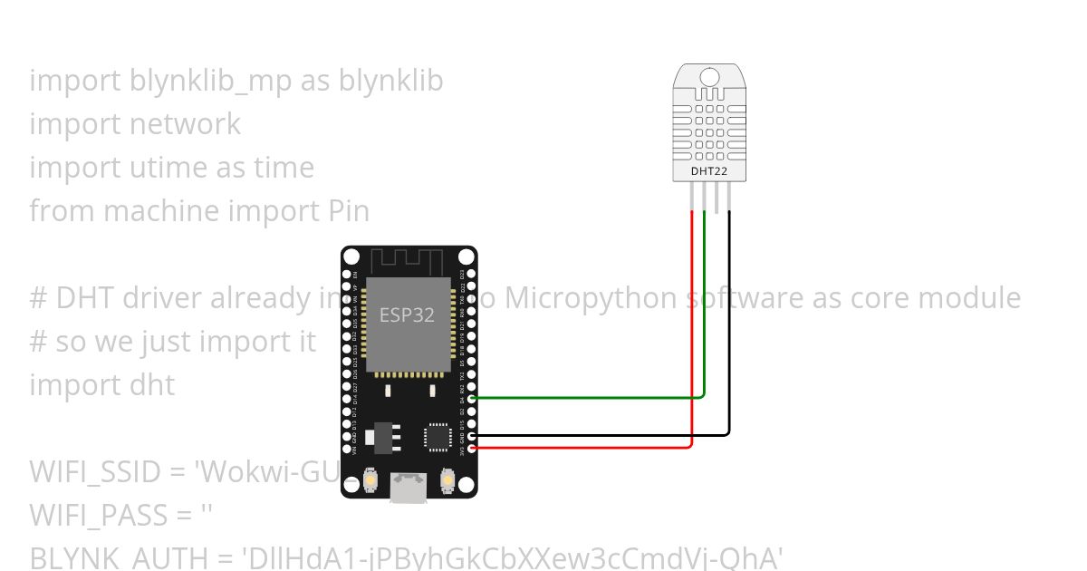 Blynk Micropython DHT simulation