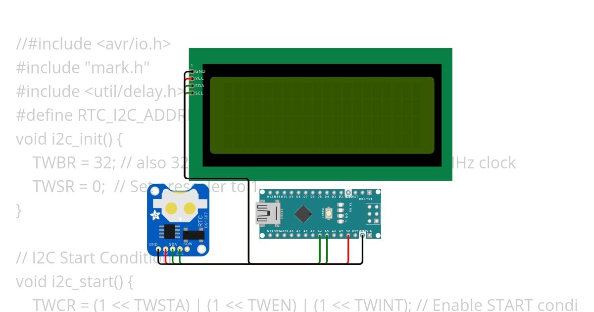 RTC_LCD(I2C) Display simulation