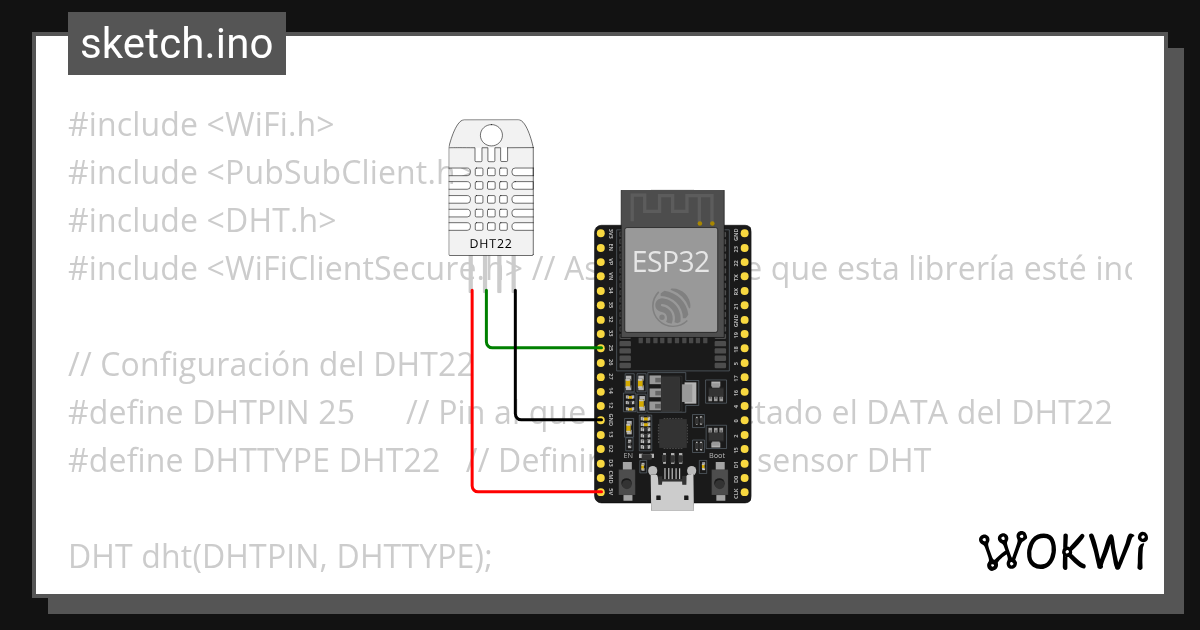 DH22 + MQTT Cloud Sensor 2 - Wokwi ESP32, STM32, Arduino Simulator