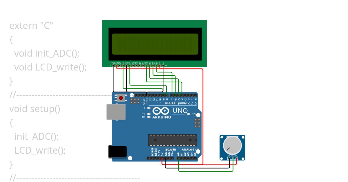 lcd display with potensio assembly  simulation