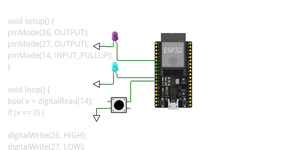 double blinking led + button simulation