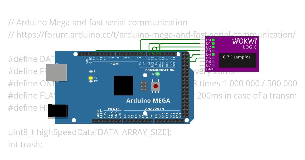 Arduino Mega and fast serial communication_V1 simulation