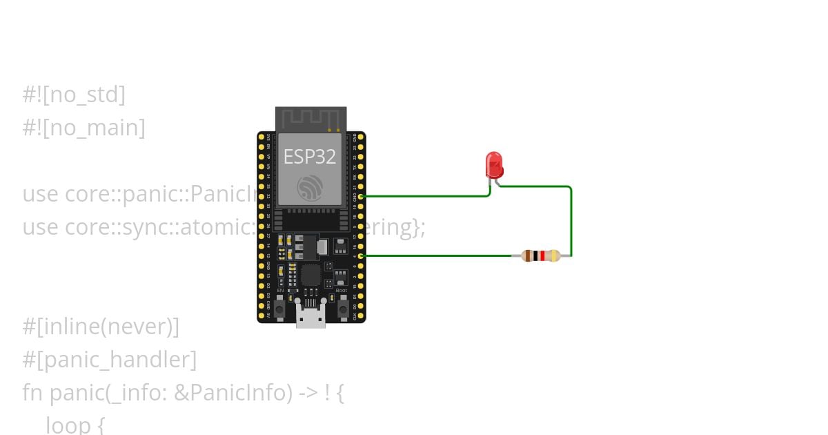 Blink LED with Rust (esp-hal) simulation