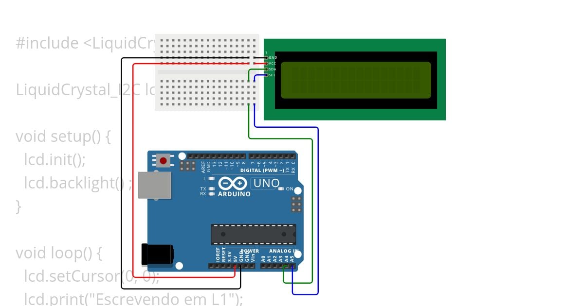 Framework Arduino II: Aula 08 Display LCD 16 x 2 I2C simulation