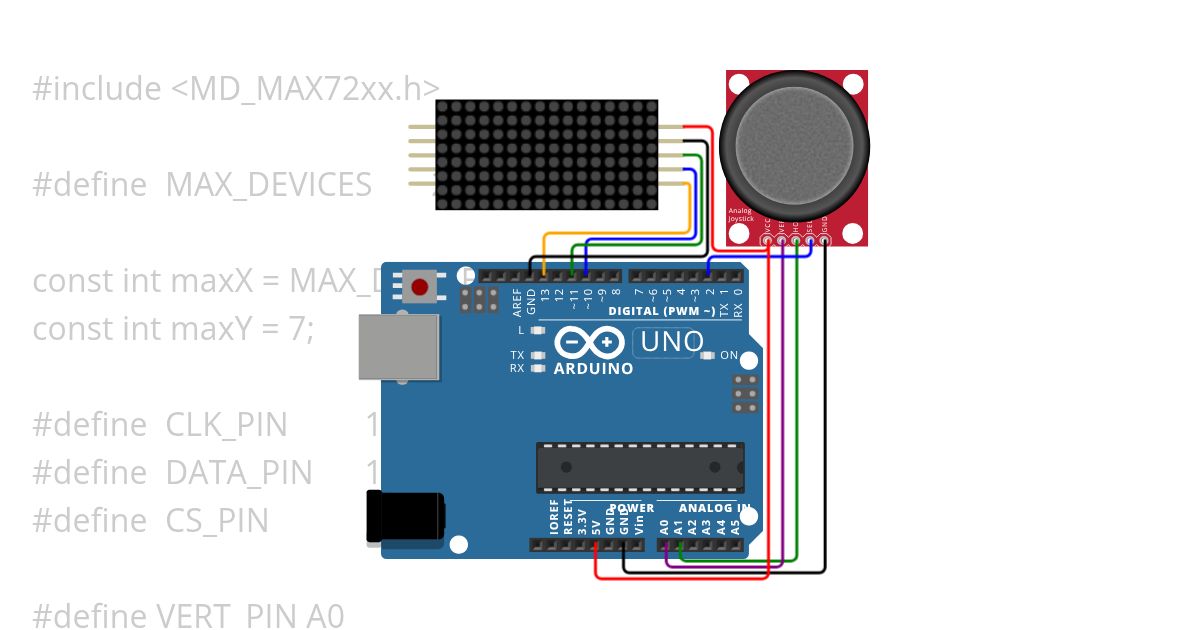 joystick / max7219-matrix (minhoca) simulation