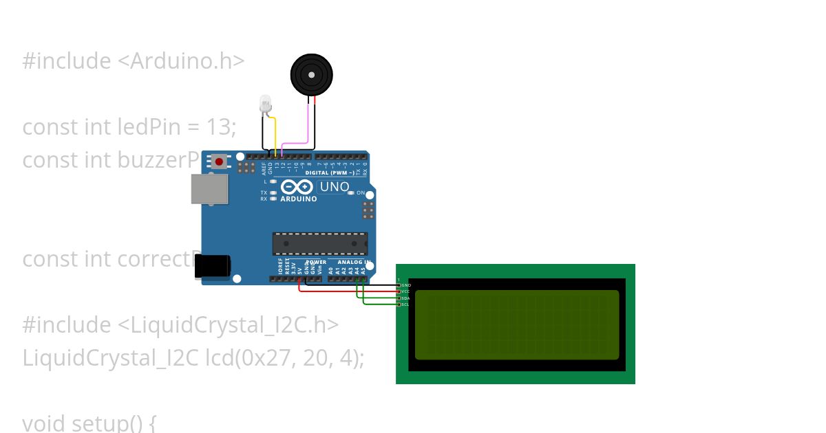 lampu, lcd, buzzer simulation