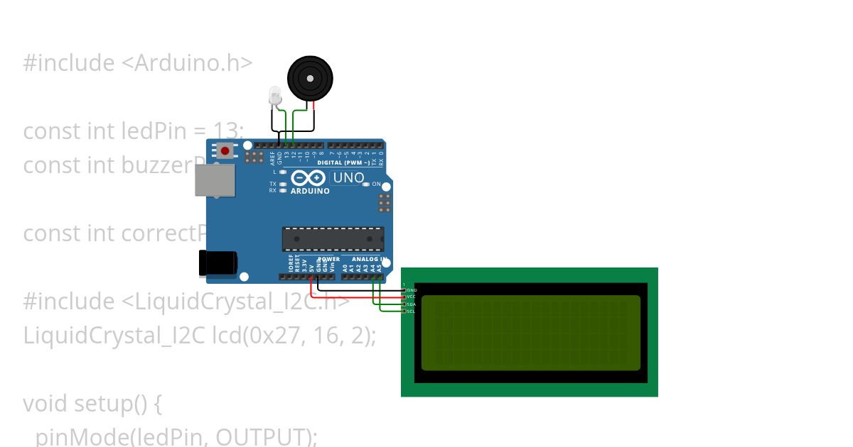 lcd, buzzer, led pt.2 simulation