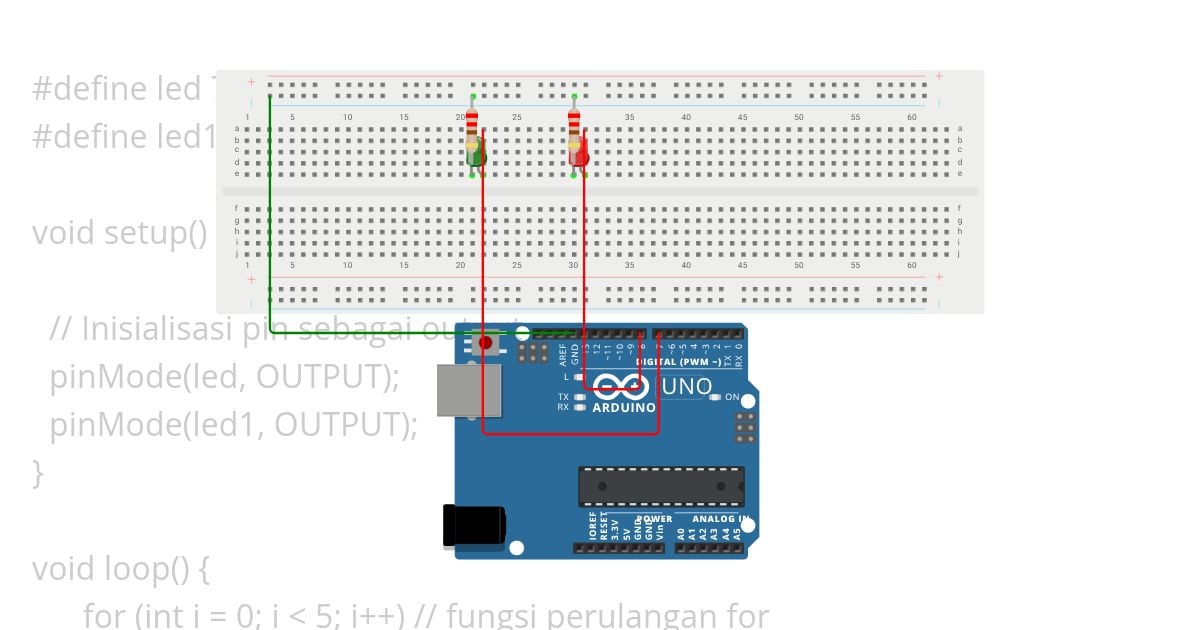 fungsi perulangan for  simulation