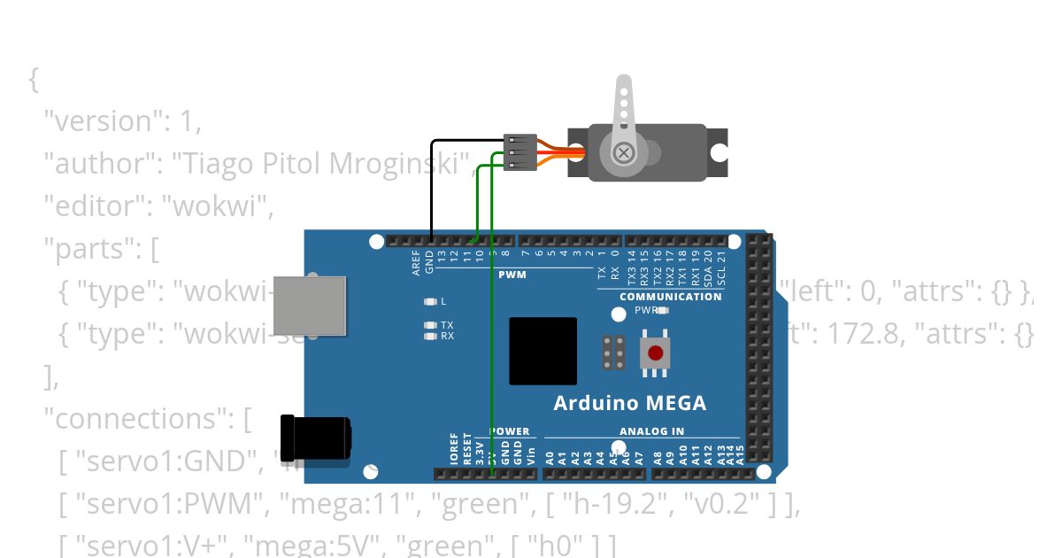 servo motor 0 a 180 simulation