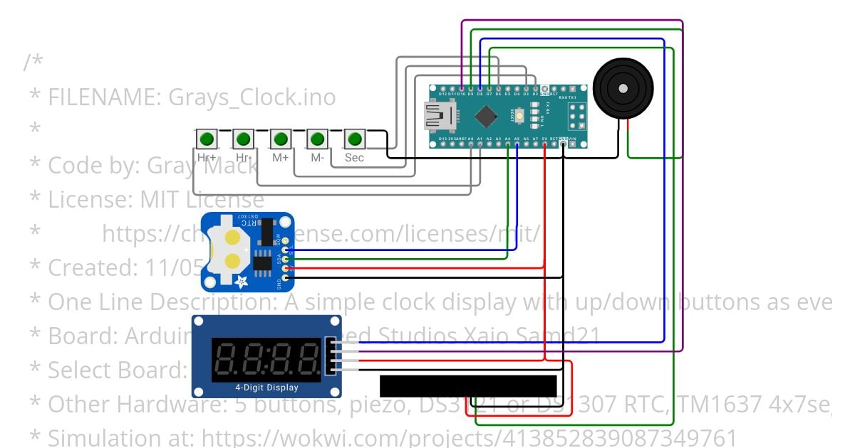 Grays_Clock_Nano simulation